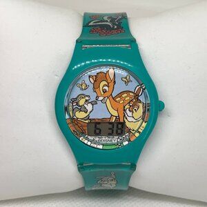 Disney Bambi Digital vintage Watch plastic green quartz 34mm up to 8.5” running
